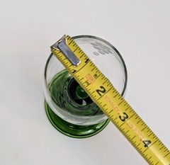 Vintage Green Stem Rib Beehive Etched Grape Glasses Gold Rim -2