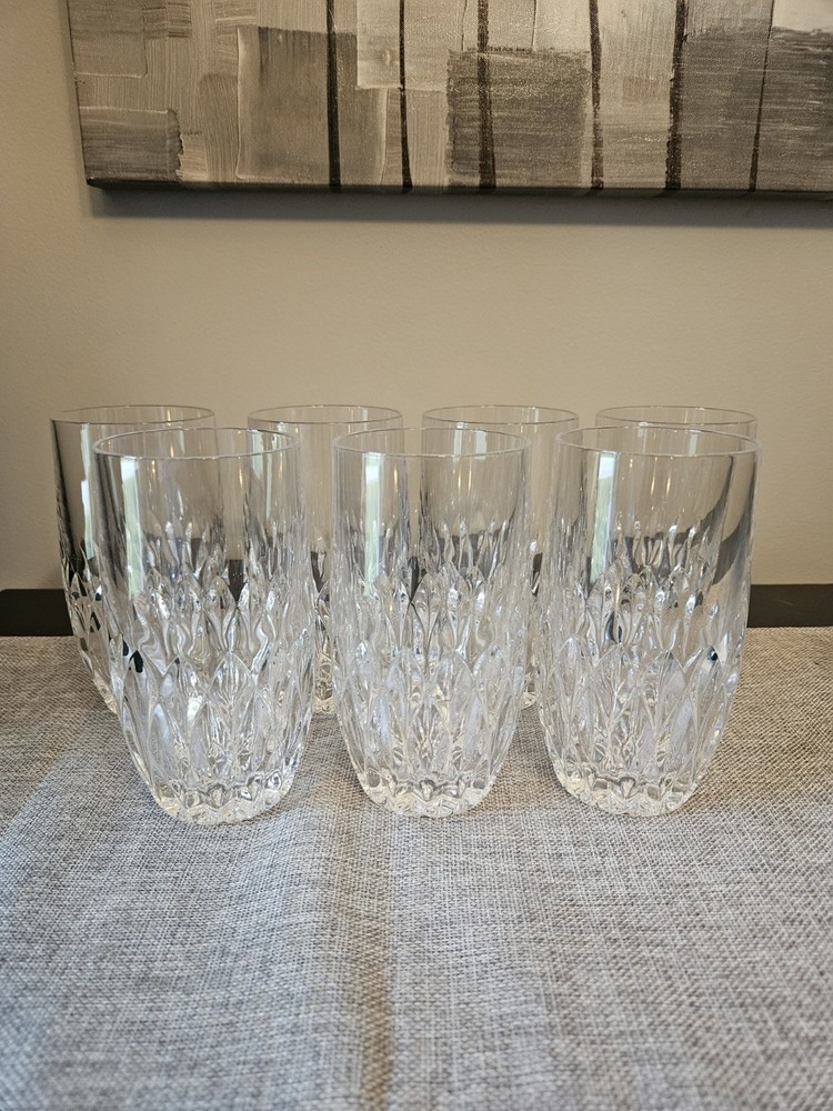 Gotham Crystal Diamond Clear Highball Glass (Set Of 7)