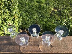 Fostoria Georgian Waters Set 5 Signed Fostoria 6 3/4” Tall Simple Elegance VTG