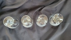 4 Toscany Clipper Brandy Glasses Set 4.25” Etched Frosted Nautical Sailing Ship