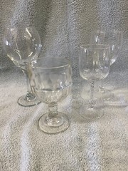 Set of Four Wine/Cordial Glasses Various Styles and Sizes