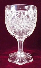 Western Star Goblet U.S. Glass 15097 Georgia Belle Clear EAPG 1906 Antique #46