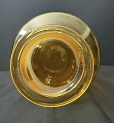 VINTAGE BERKELEY HOUSE ITALY HAND BLOWN AMBER DECANTER W/6 CORDIAL GLASSES