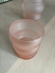 Vintage Bedside Carafe & Water Glass Set – Frosted Pink
