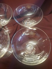 ROYAL MOSELLE «HARVEST» FLORAL CUT GLASS CHAMPAGNE CRYSTAL STEMWARE – 6 glasses