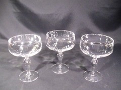 Corcoran Teardrop Clear Champagne/Tall Sherbet Glasses Set of 7