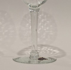 Set/2 Vintage West Virginia Glass Diamond Optic Wine Mouth Blown Glass 8.75″ NEW