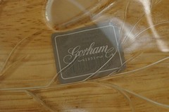 NOS GORHAM Crystal Frosted Acorn Nut Harvest Bounty Chip & Dip Serving Platter