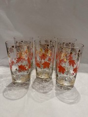 Set of 6 Tumbler Glasses Autumn Fall Maple Leaves Royal Norfolk Libbey?