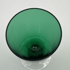 Emerald Green Cocktail Glasses 4 oz. W/Clear Stem & Base 4 3/8” Tall, Set of 4