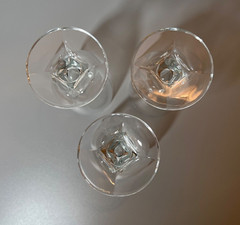 3 SCHOTT ZWIESEL Conte Clear 5.25″ Wine Glasses Faceted Stem Blown Glass GERMANY