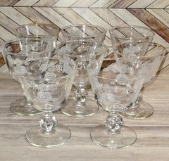 8 Homer Laughlin Queen Esther Glass Cordials