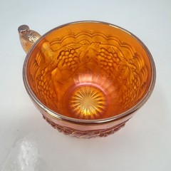 Vintage Indiana Glass Harvest Grape Marigold Carnival Punch Cups Set of 4 Amber