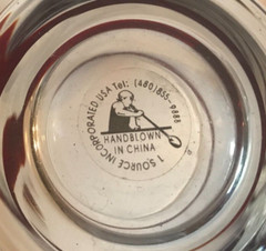 1 SOURCE INC. ~ HAND BLOWN ~ RED SWIRLINE OLD FASHION GLASS SET OF 3 ~ 4 Oz.