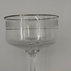 Lenox MOONSPUN Crystal Champagne Glass Etched Platinum Trim Nice Looks Unused