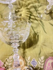 Vintage Fostoria Navarre Etched Crystal Champagne/Tall Sherbet Coupe Set Of 4