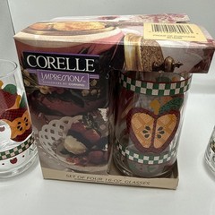 Set Of 8 Impressions By Corning ABC Apple Glassware 16oz 90s Apple Kitchen