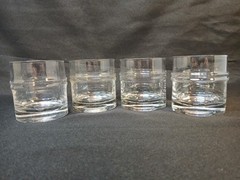 4 Iittala Finland Pisaranrengas Ripple 3 1/2″ Old Fashion Glasses
