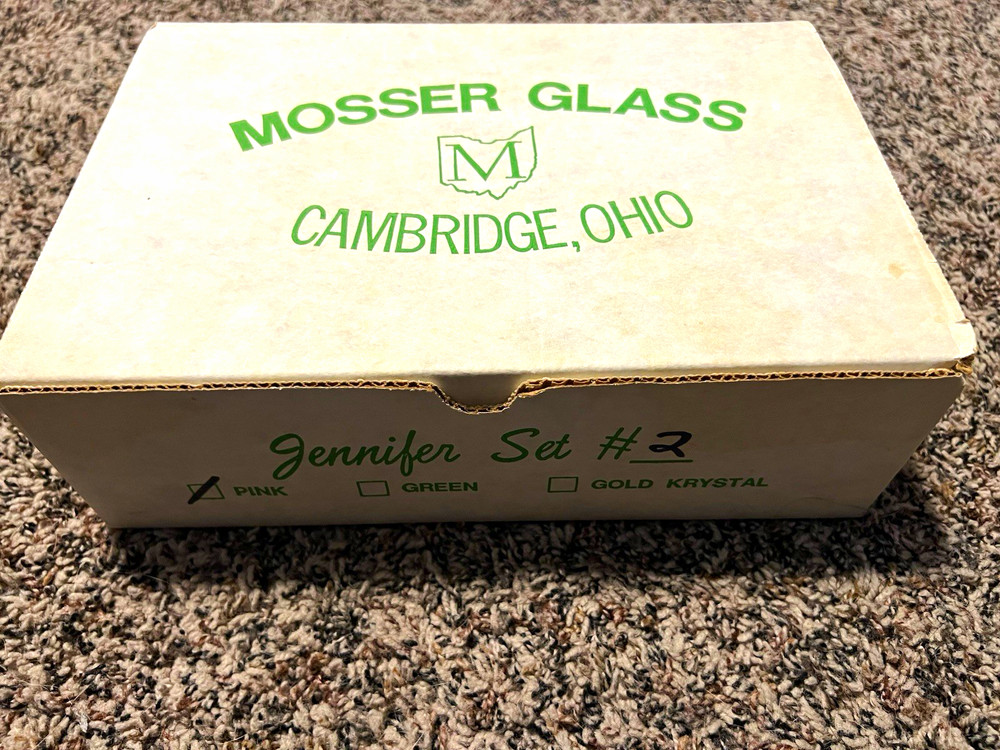 Mosser Jennifer Pattern Mini Cup & Saucer Set #2 Clear Pressed Glass