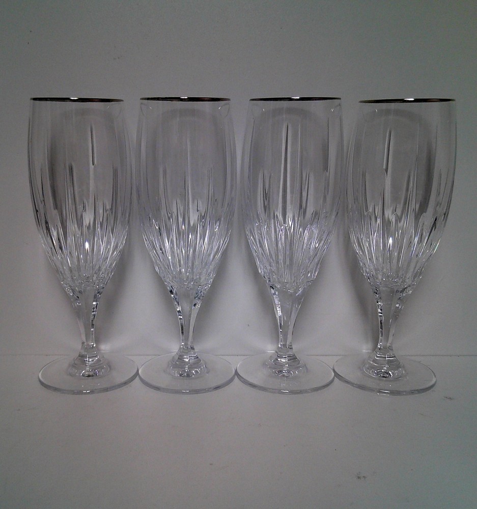 Mikasa ARCTIC LIGHTS (PLATINUM) Ice Tea Glasses SET OF FOUR More Items Here