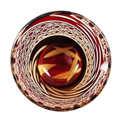 Red 9oz Crystal Glass Whisky Glass Tumbler Edo Kiriko Drinkware Hand Cut Clear