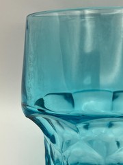 Viking 4″ Aqua Georgian Tumblers Set of Two | Vintage UV Glow