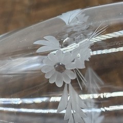 2 Vintage Delicate Crystal Champaign Flutes Etched Footed Goblets Cut Floral