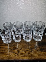 DANSK France OVAL FACETTE Crystal DOUBLE OLD FASHIONED ROCKS GLASSES (8) MCM