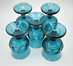 Vintage Tiara 4″ Crown Imperial Blue Liquor Cocktail/Juice Glasses 4 fl.oz