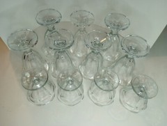 Vtg 11 piece Ice Cream Sundae Cups Glass 4 small, 7 large Clear Glass Tulip