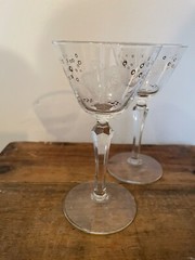 Set of 2 Libbey Chanticleer Rooster Liquor Cocktail Glass Vintage1950s Preowned