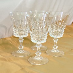 Vtg. Discontinued Set Of 4 Wine glasses Tuilleries Villandry pattern 6.25”Tall