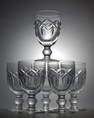 Vintage Waterford Cut Crystal Sherry Glasses, Set of 6 Ireland Kerry Cut 4.75″