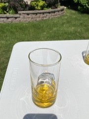 Libbey Crisa Pinched Thumb Print Impressions Sunshine Yellow glasses (6 in Set)