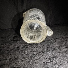 Vintage Splatter Paint MCM Glass Pitcher