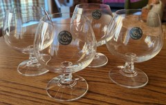 Set Of 4 Unused USA Lenox Vintage Full Lead Clear Crystal Brandy Glasses