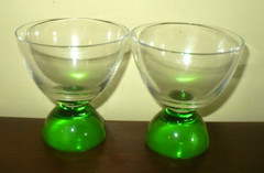 Vintage Multi Color Crystal Weighted Bottom Small Cocktail Glasses Set of 7