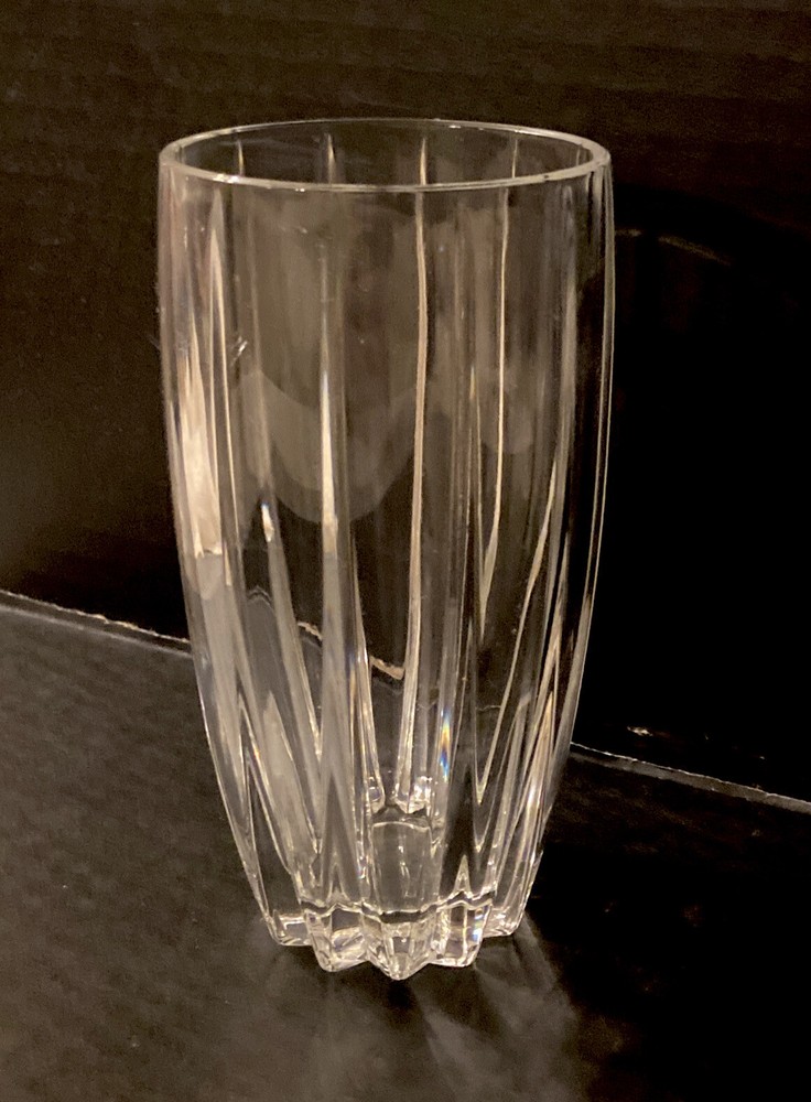 Crystal Highball Tumbler Glass 5-5/8 Inch Etched “M” Signed On bottom – Each