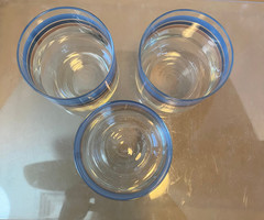 Vintage International Coronado Glassware Tumblers Blue Grey Pink (Set of 3) EUC