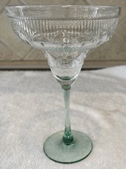 Set Of 2 Vintage Cristal d’Arques-Durand Sombrero Margarita Glasses – Green Stem