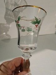 4 Mikasa Lead Crystal Ribbon Holy Fluted Stemmed Goblet Glass 9′ Tall