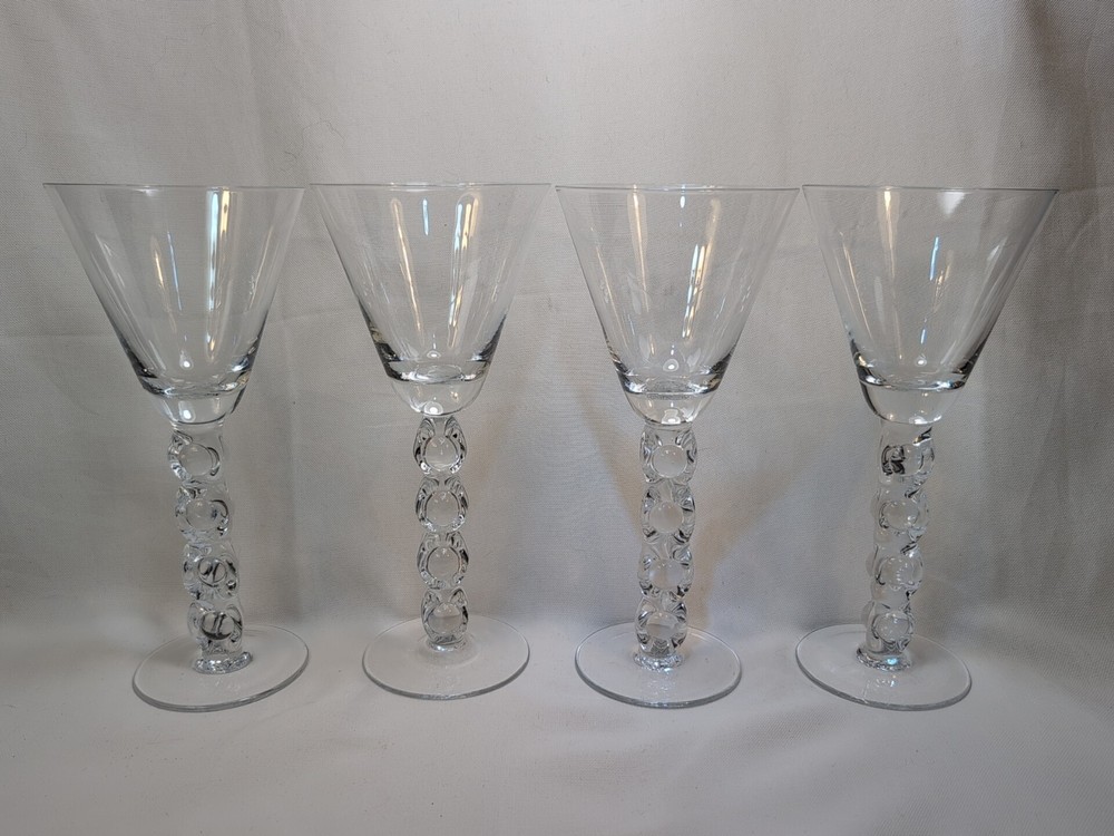 Z Gallerie Glass ZGG1/ Pier 1 Captured Mouth Clear Wine Goblets 9 in Set of 4