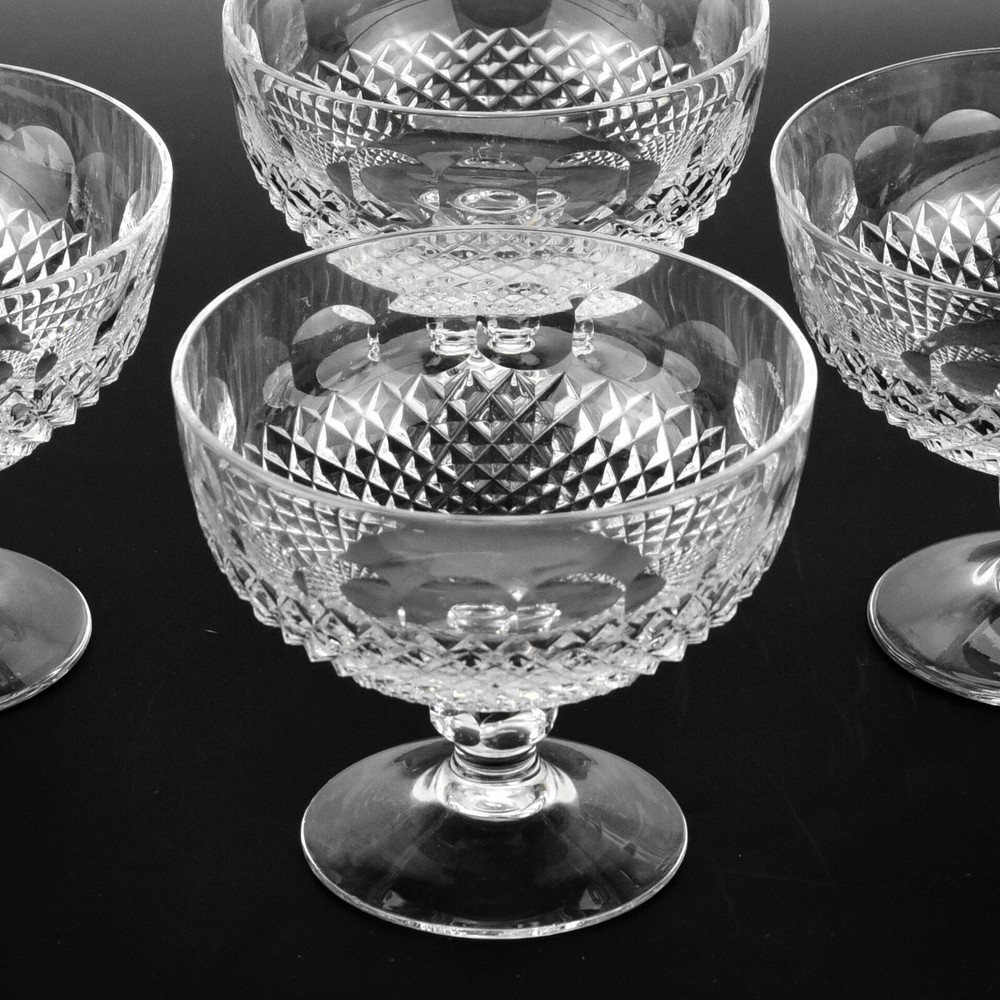 Set of 4 Galway Crystal O’Malley Footed Dessert Glasses 5″