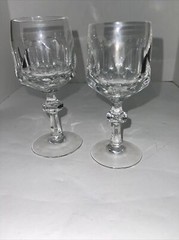 Gorham Crystal Alexandra Wine Goblets Glasses 5 3/4 » & 6 1/8 «Tall Set of 2