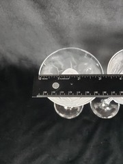 3 JG Durand Florence Crystal Frosted Petals Wine Glasses 7 1/4″ Tall EUC