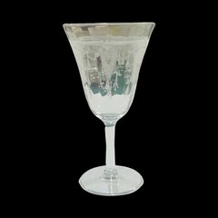 Monongah Springtime Etched Wine Goblets, Etched Ballerina Goblets