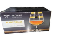 Promsiz Brandy Glass Set 6 Pc Gold Decor Snifter Stemware Russian Luxury Barware