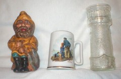 FISHERMAN VASE NORMAN ROCKWELL MUG RED LOBSTER LIGHTHOUSE GLASS LOT SOLD AS IS