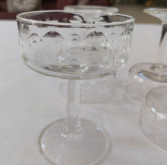 Set of 4 Vintage Sherbet Champagne Stemware Fancy Clear Glasses 4.5″