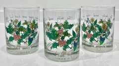 3 Portmeirion THE HOLLY & THE IVY Pattern 10 Ounce DOUBLE OLD FASHIONED Glasses